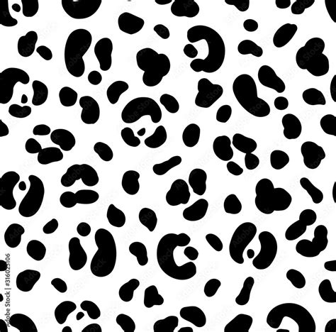 Seamless black and white color leopard print. Animal skin pattern ...