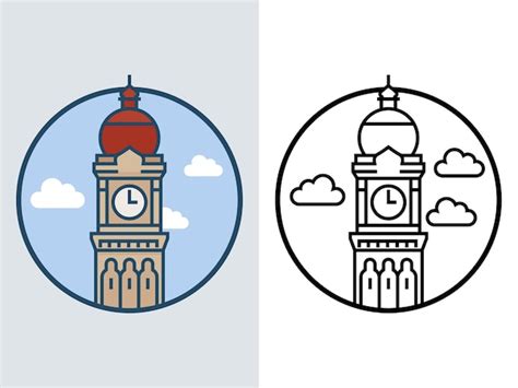 Premium Vector World Famous Building Merdeka Square Malaysia
