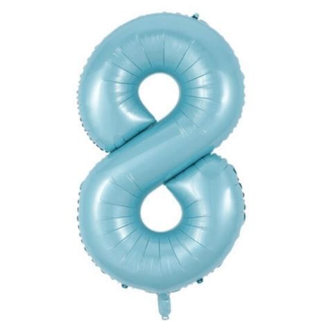 34″ Pastel Baby Blue Number 8 – Foil Balloon – Balloon Warehouse™