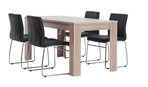 Haslund L Tafel Eiken Hammel Stoelen Zwart Jysk