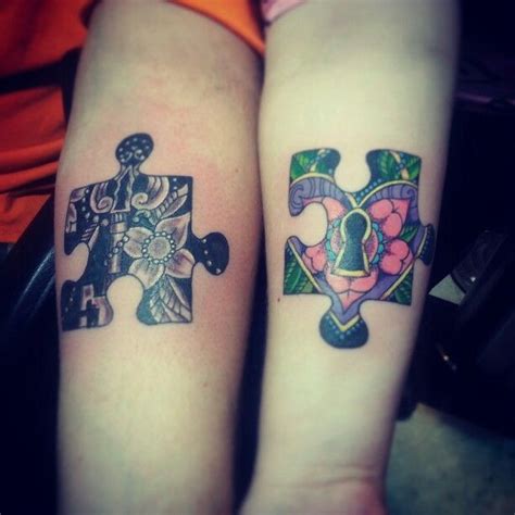 Me And Hubby Got A Couples Tattoo Two Puzzle Pieces With A Lock For