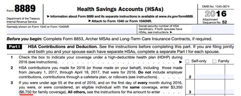 2016 HSA Form 8889 – Instructions and Example | HSA Edge