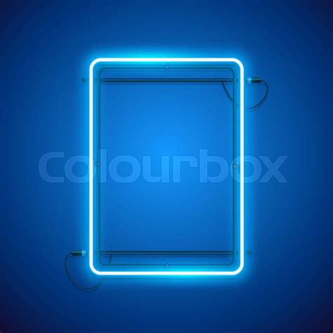 Rectangular Blue Neon Frame Stock Vector Colourbox