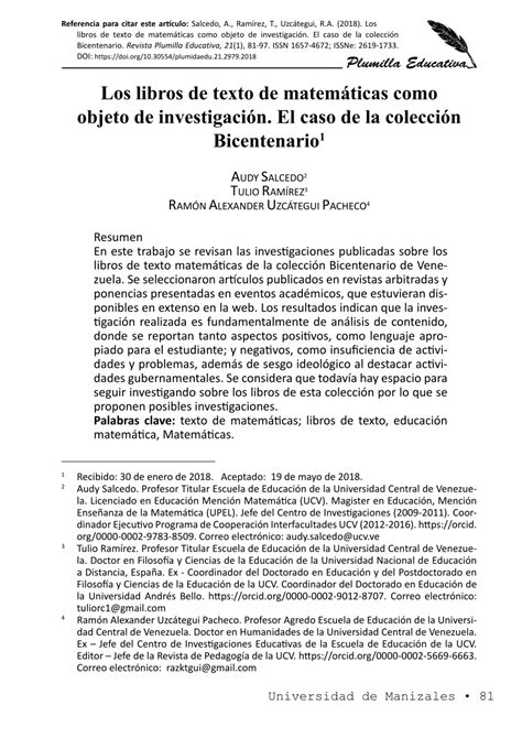 PDF Los libros de texto de matemáticas como objeto de investigación