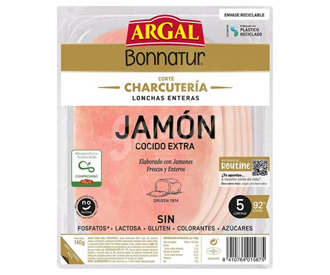 Bonnatur Argal Jam N Cocido Extra Lonchas Enteras Argal Bonnatur Sin