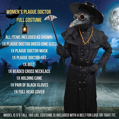 Women Plague Doctor Costume Full Steampunk Halloween Masquerade Mask