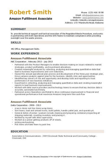 Amazon Resume Template