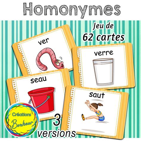 Jeu Sur Les Homonymes Cartes Versions