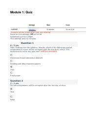 Quiz Answer Key Docx Module Quiz Latest Attempt Time Score