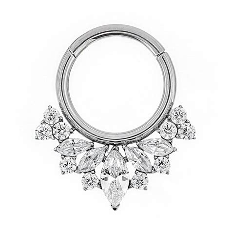 Argola De Tit Nio Cravejada De Zirc Nias Fine Piercing