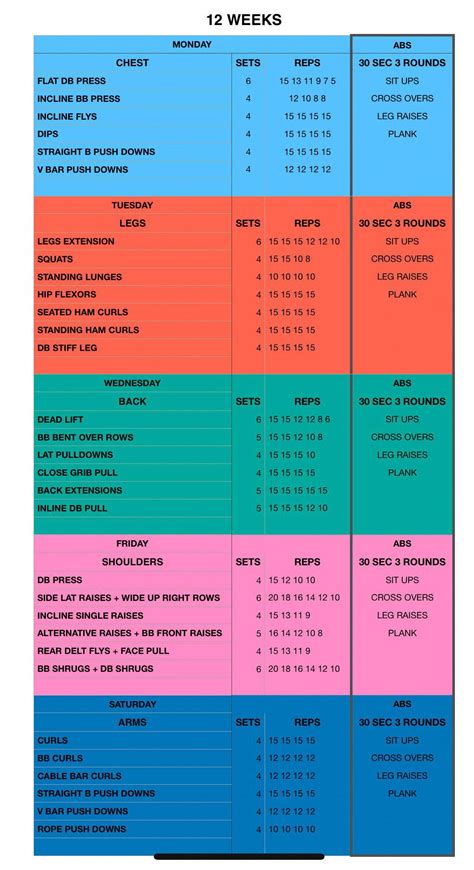 12 Week Workout Plan Template Printable Word Searches