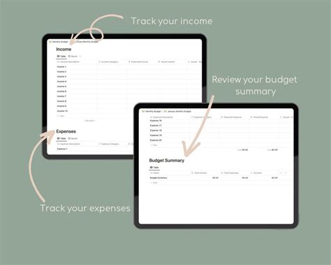 Notion Monthly Budget Tracker Template Notion Finance Tracker Budgets