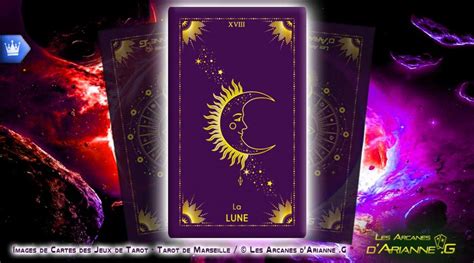 Carte LA LUNE Du Tarot Arcane Majeur 18