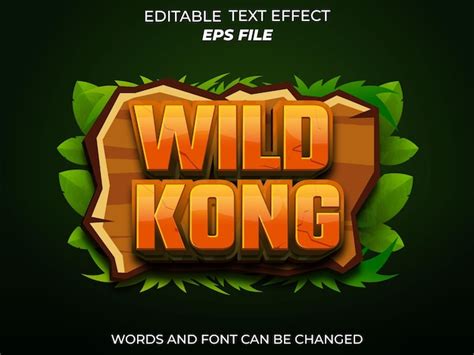 Wild Kong Text Effekt Schriftart Bearbeitbare Typografie D Text F R