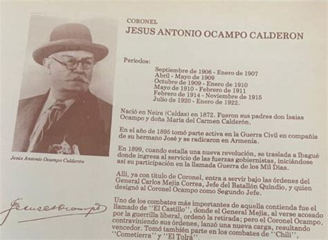 Ocampo Calderón y su vida Sobre la vida de un coronel de la Guerra de