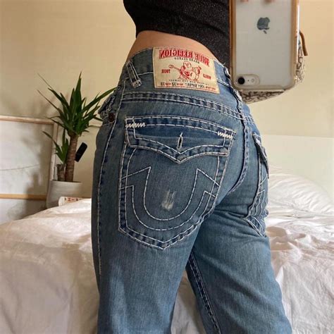 True Religion Low Waisted Flared Jeans Xx So Peng Depop