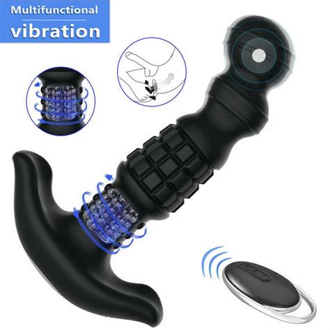 Telescopic Silicon Anal Butt Plug Thrusting Vibrator Prostate Massager Dildo Sex Eur