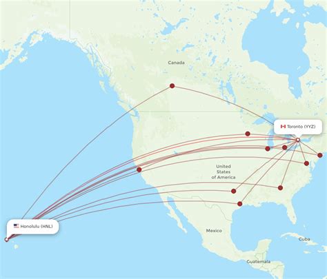 All Flight Routes From Toronto To Honolulu Yyz To Hnl Flight Routes