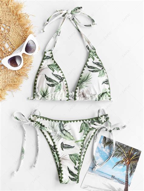 Damen Bikinis Bikini Sets Zaful Geflochtener Besatz Bikini Set Mit