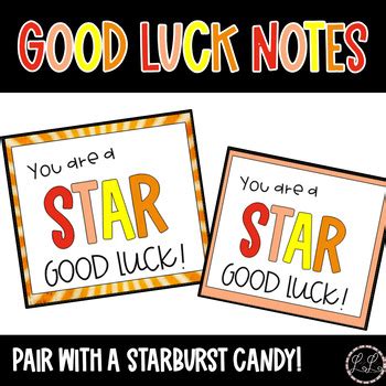 You Are A Star Testing Good Luck Note By LeAnne Lambert TPT