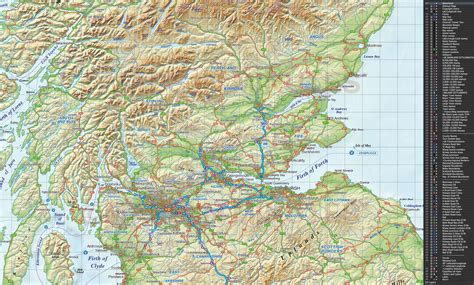 British Isles St Level Road Rail Map M Scale With Regular Relief