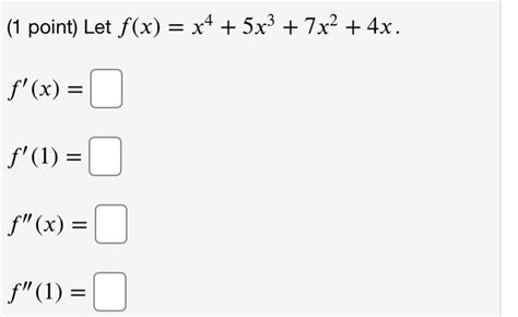 Solved 1 Point Let F X X² 4x 7 F X F