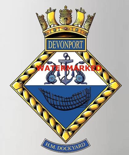 Coat Of Arms Crest Of H M Dockyard Devonport Royal Navy