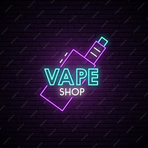 Premium Vector Vape Shop Neon Sign