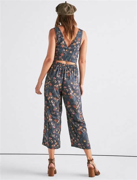 Floral Tie Back Jumpsuit Lucky Brand