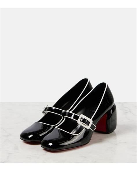 Christian Louboutin Minny Babe 70 Patent Leather Mary Jane Pumps In