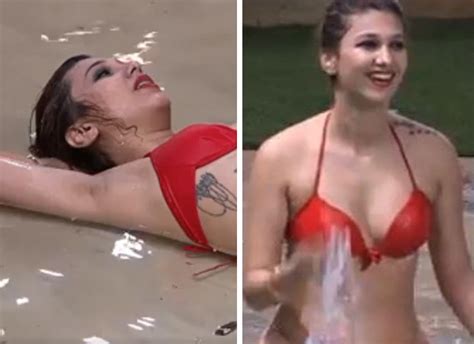 Bigg Boss 12 Jasleen Matharu Slips Into A Skimpy Red Bikini Enjoys A