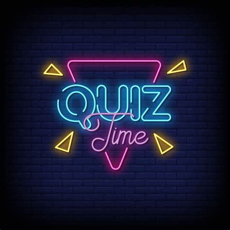 Quiz Time Neon Signs Style Text Premium Vektor