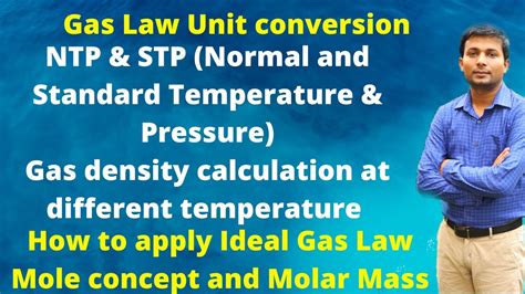 Gas Law Unit Conversions Gas Law And Mole Concept Calculating Gas