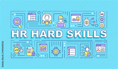 Hr Hard Skills Word Concepts Blue Banner Technology For Recruitment