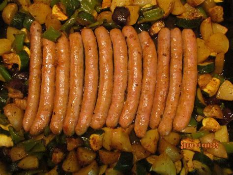 Chipolatas au four aux légumes et épices sucreetepices