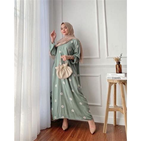 Jual Kinara Cod Daster Gamis Long Daster Rayon Viscose Lengan Panjang