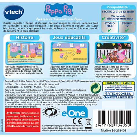 Jeu Storio Hd Peppa Pig Jeu Tablette Vtech