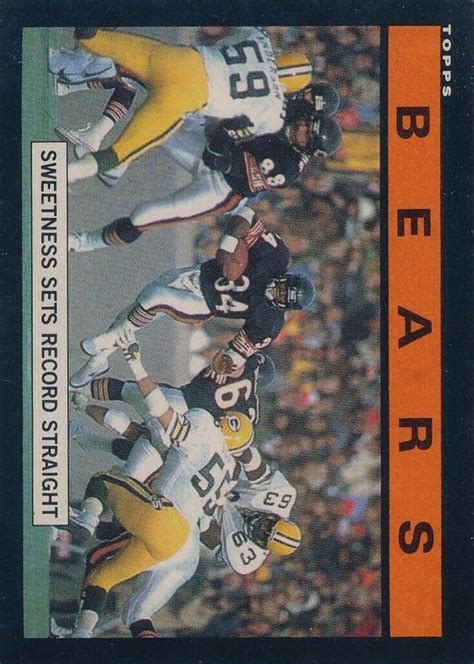 Walter Payton 1985 Topps #22 Team Leaders Price Guide - Sports Card ...