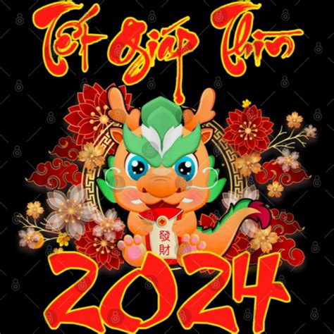 Vietnamese Lunar New Year Decorations 2024 Tet Giap Thin Bibs sold by ...