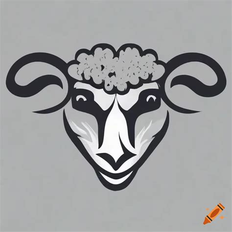 Angry Ram Logo Chasing Human