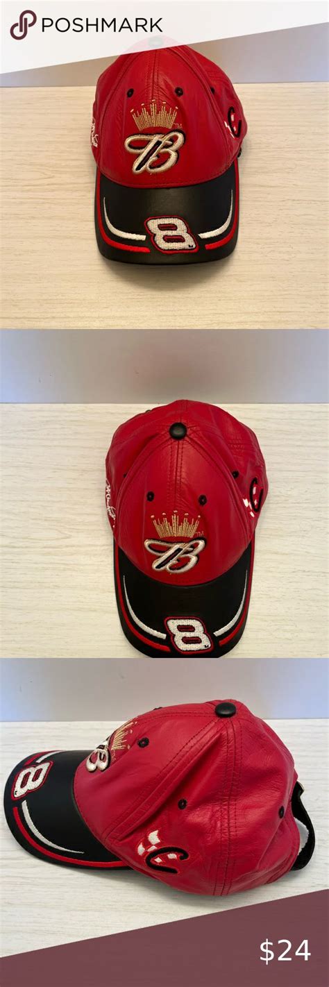 Chase Authentics Dale Earnhardt Jr Leather Budweiser Nascar Cap Hat