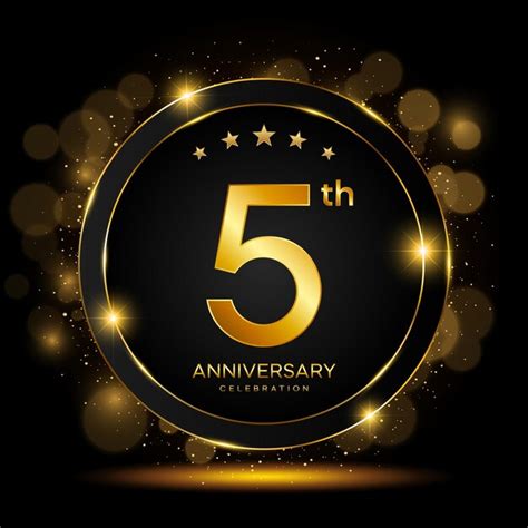 Premium Vector 5th Anniversary Celebration Golden Anniversary