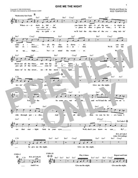 Give Me The Night | Sheet Music Direct