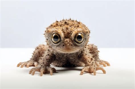 Premium AI Image | a small lizard with big eyes sitting on a table