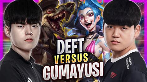 T1 GUMAYUSI Vs DK DEFT T1 Gumayusi Plays Jinx ADC Vs DK Deft Twitch