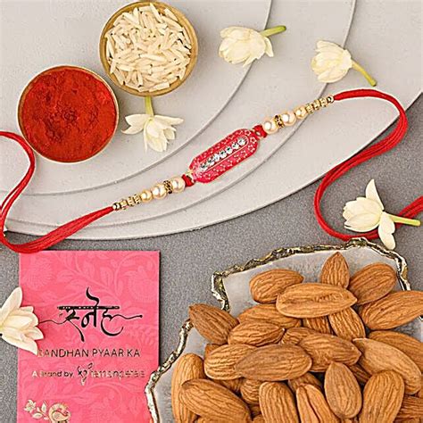 Buy Send Sneh Traditional Capsule Rakhi With Almonds Combo Online Fnp