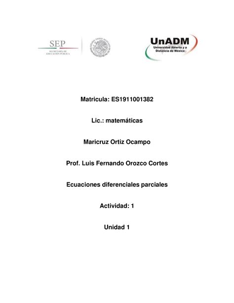 Medp U1 A1 Maoo Ejercicios Matricula Es Lic Matemáticas Maricruz