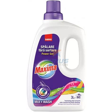 Detergent Sano Maxima Power Gel Mix Wash 3 Litri