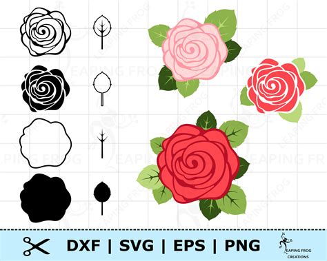 Rose SVG Cut Layered Files Roses PNG Roses DXF Cricut Etsy