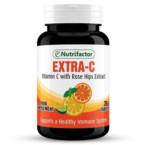 Extra C Vitamin C Tablets With Rose Hip Extracts By Nutrifactor